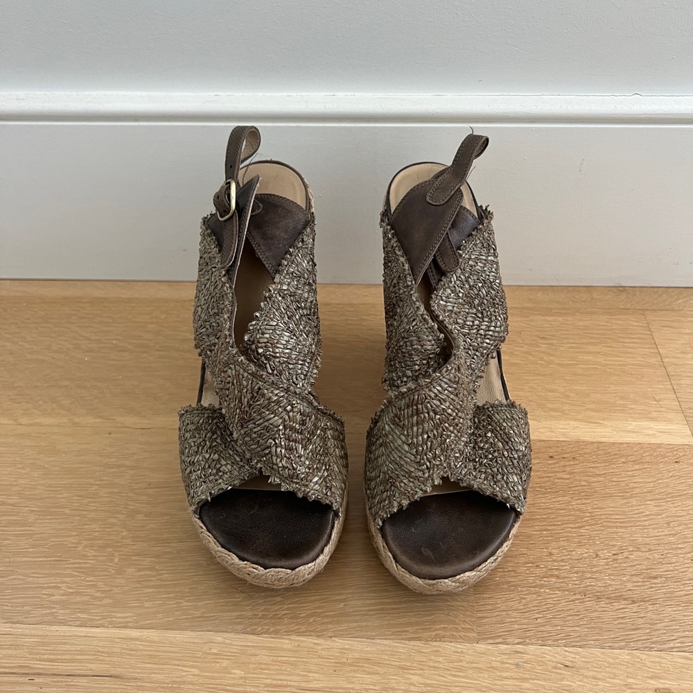 Stuart Weitzman Brown Woven Women's Sandals